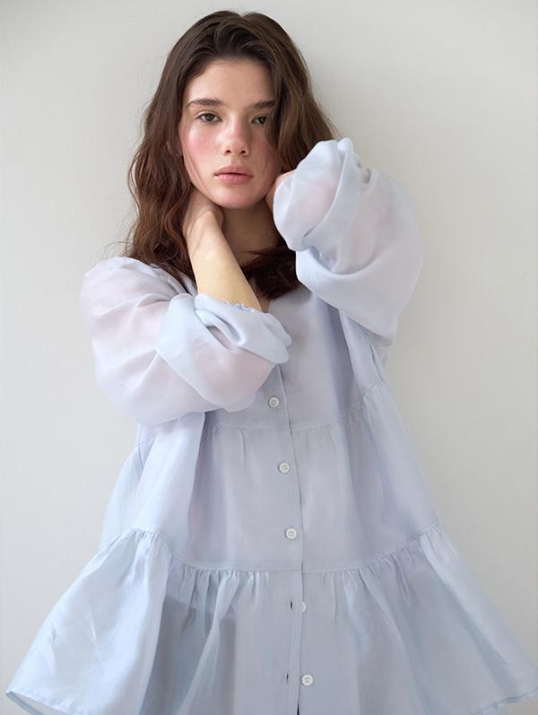 [3rd 예약주문] CANCAN BLOUSE (BABY BLUE)