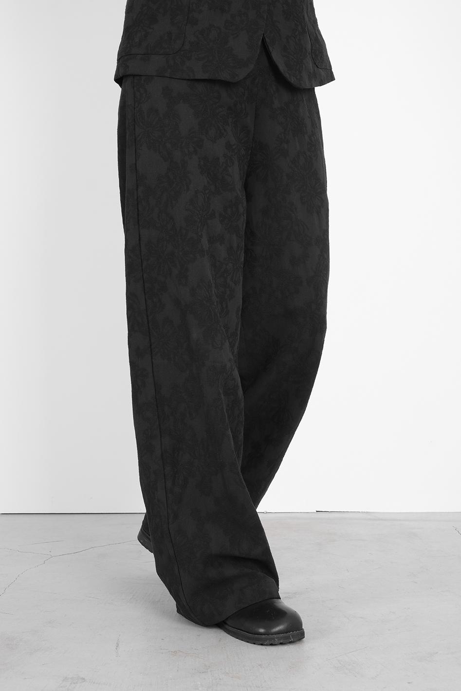 JACQUARD PANTS, BLACK