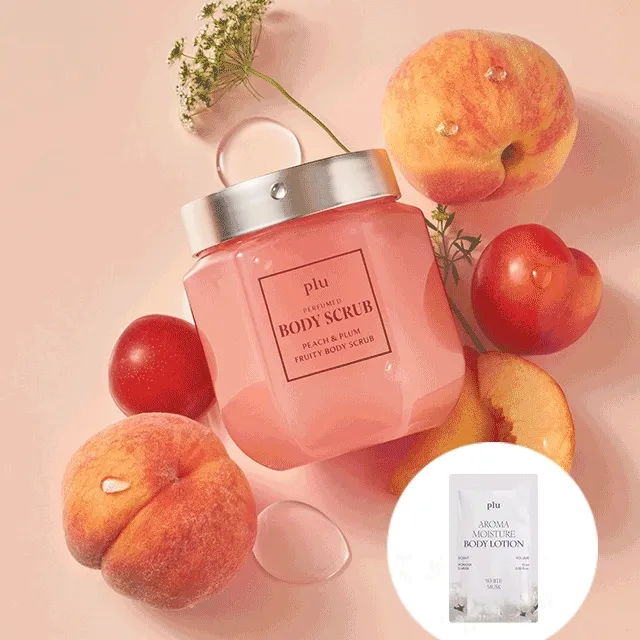 [인간 복숭아🍑]플루 퍼퓸드 프루티 바디스크럽 500g 피치 앤 플럼 (인간복숭아/각질제거/보습/인그로운헤어)