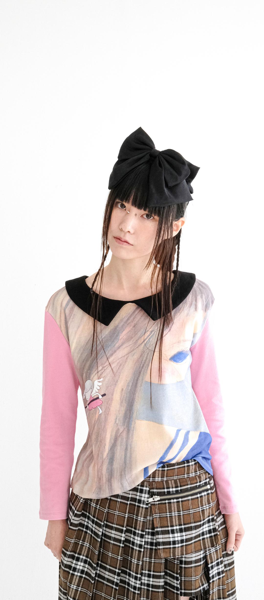 3차★[fa.er.ie] girl painting collar shirt (color)