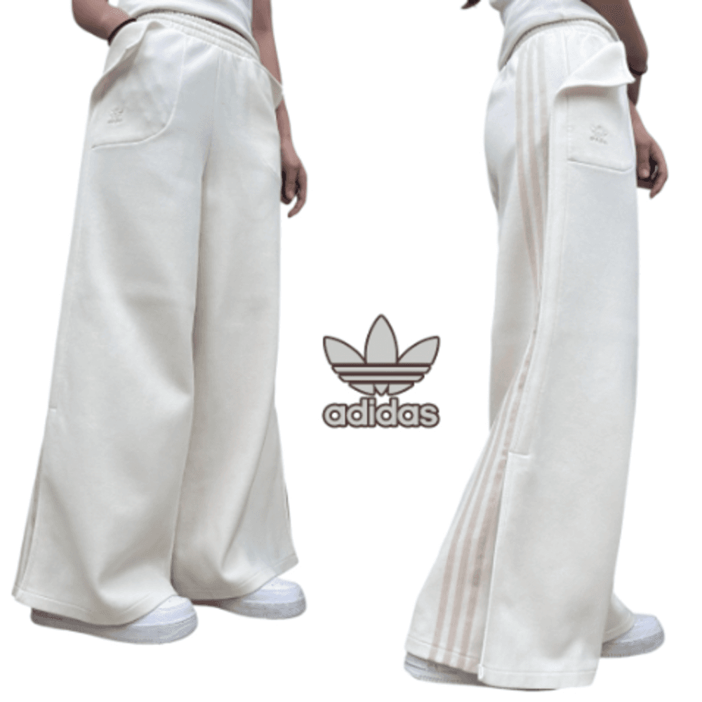 아디다스 유로파 아이보리 와이드 트임 팬츠