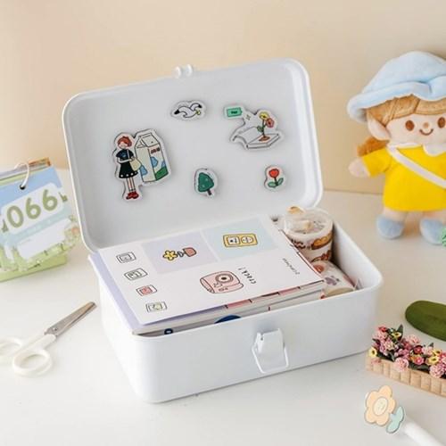 사각 틴케이스 스티커 세트 다꾸 정리함 철제 보관함