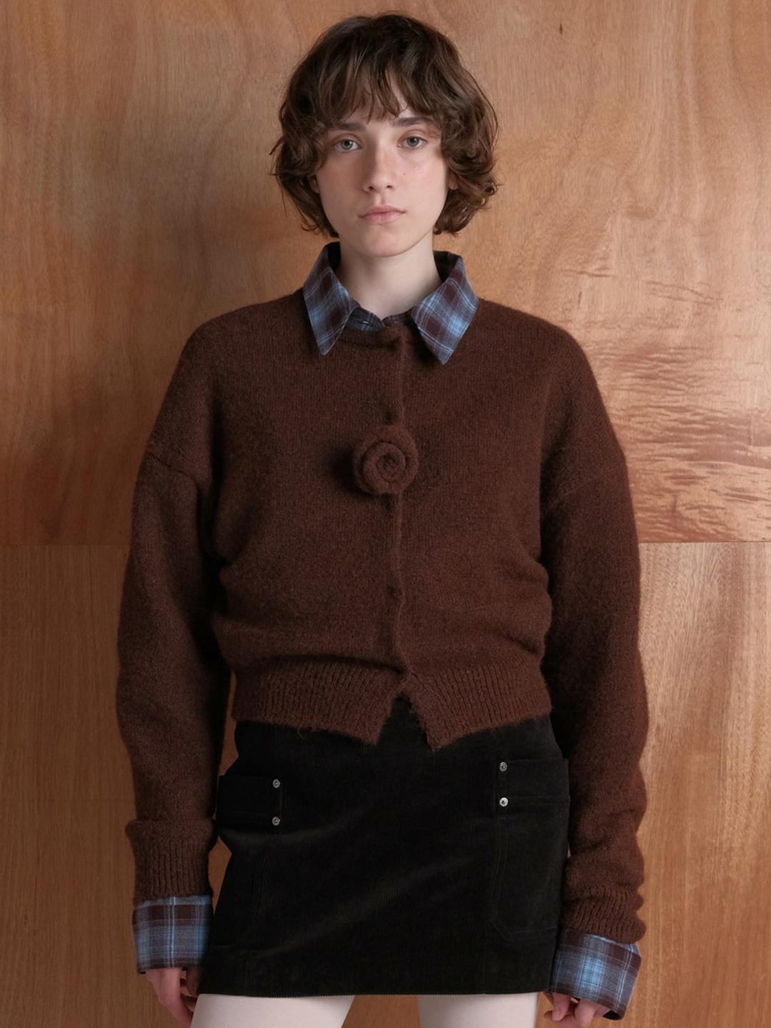 Rose Corsage Knit Cardigan VK5WD284_2color