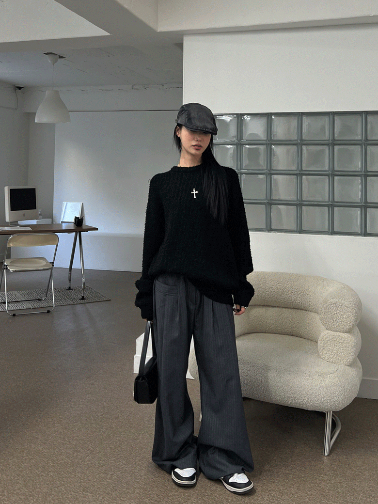 [주문폭주,  3/21  19차  입고 순차 발송] 핀 스트라이프 와이드 슬랙스