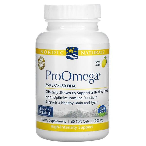 노르딕 내추럴스, ProOmega, 레몬, 1,000 mg, 60 소프트젤