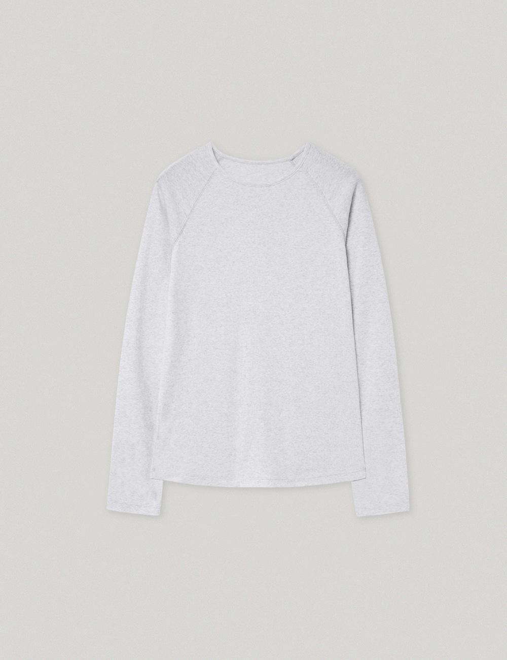 4th/ Pure Raglan Cotton Tee_Melange Grey