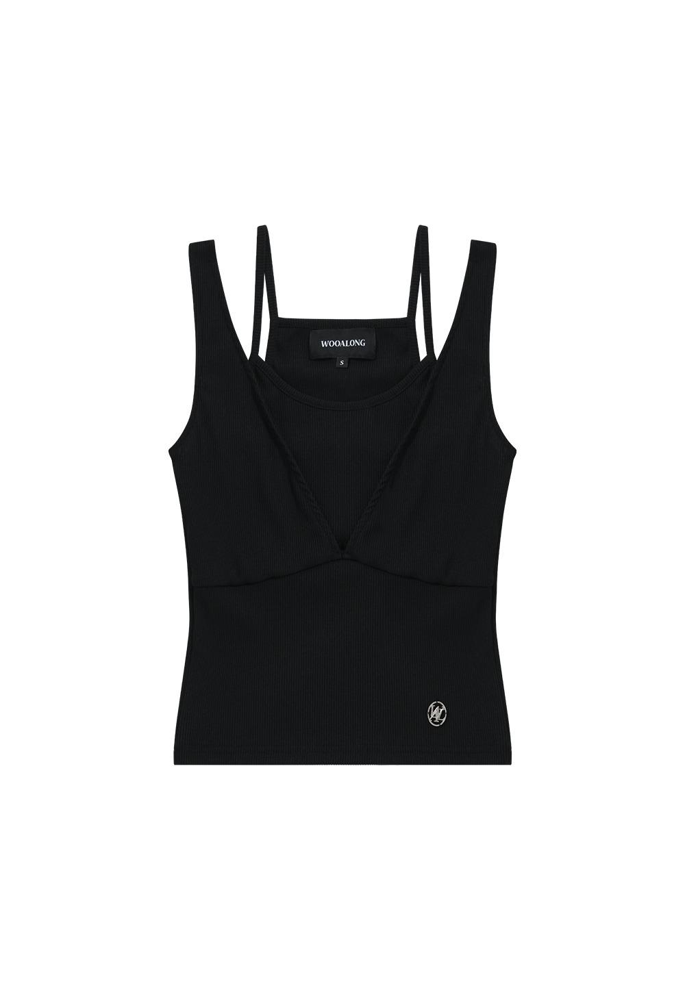 Layered sleeveless - BLACK