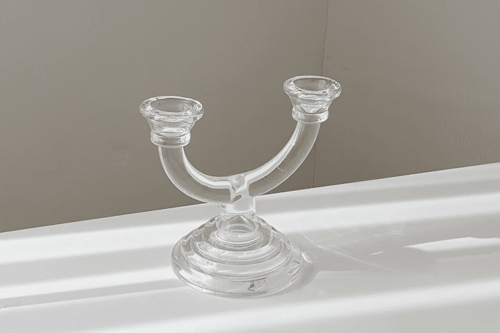 2구 유리 촛대 테이퍼 홀더 감성 오브제