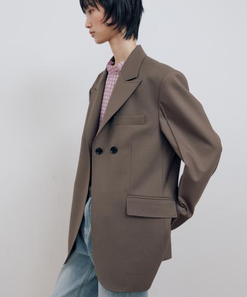 BOYFRIEND DOUBLE BUTTON JACKET_MOCHA