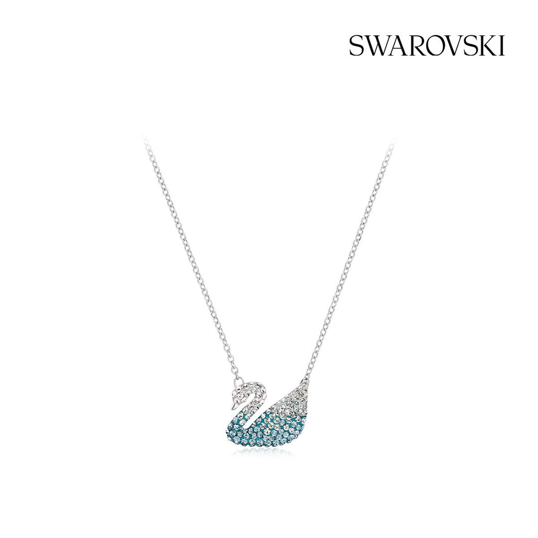 [20%할인][본사정품/쇼핑백증정] ICONIC SWAN 블루 로듐 네크리스 5512095