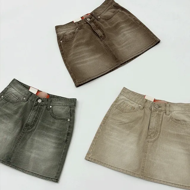 [3color] 어텀 쓰리 워싱 데님 스커트