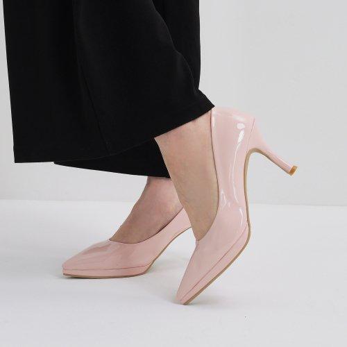 포인티드 토 에나멜 가보시 펌프스 412211013 (8.5cm/3colors)