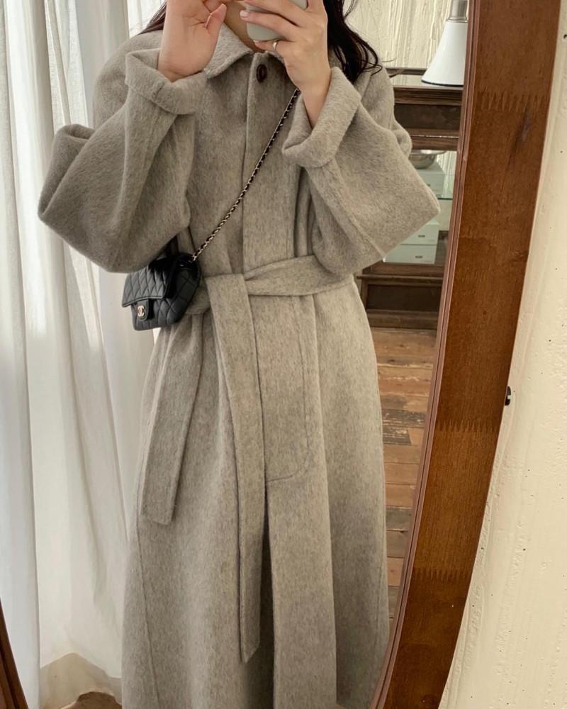 [14일까지 할인가 / 주문폭주] 캐롤 알파카 핸드메이드 코트 (오트그레이)