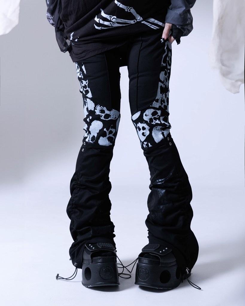 [Gamchu] "This is My Snug, Tight, and Sleek Look." Shirred Flare Hem Leggings