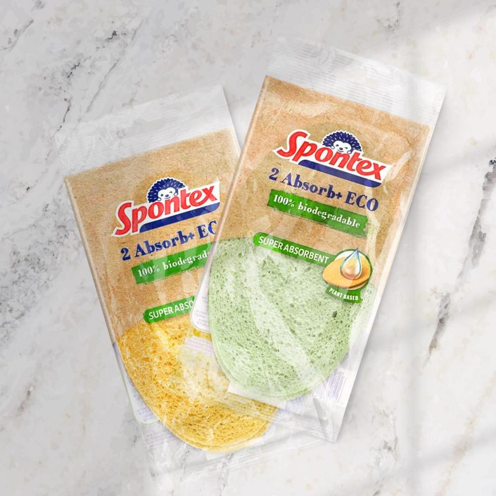 [스폰텍스] 셀룰로오스 원형 수세미 2매입 그린