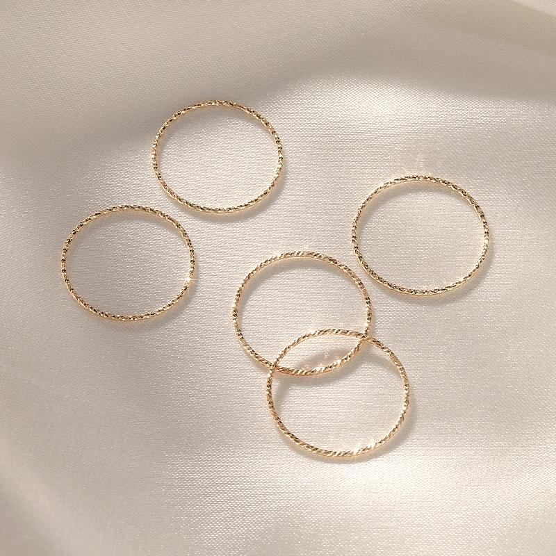 14K 열송이 레이어드 실반지