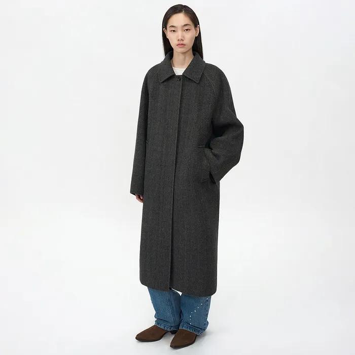 빈티지 클래식 발마칸 코트 HERRINGBONE