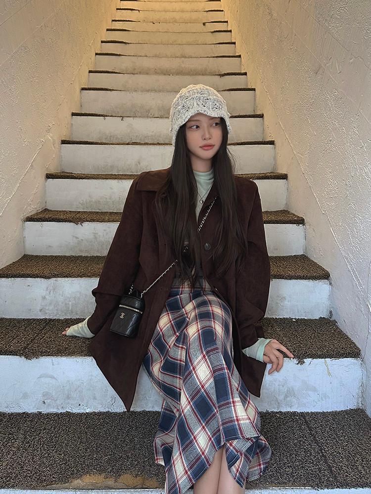 [룸룸] 프렌치 어텀 스웨이드 자켓 (2color)