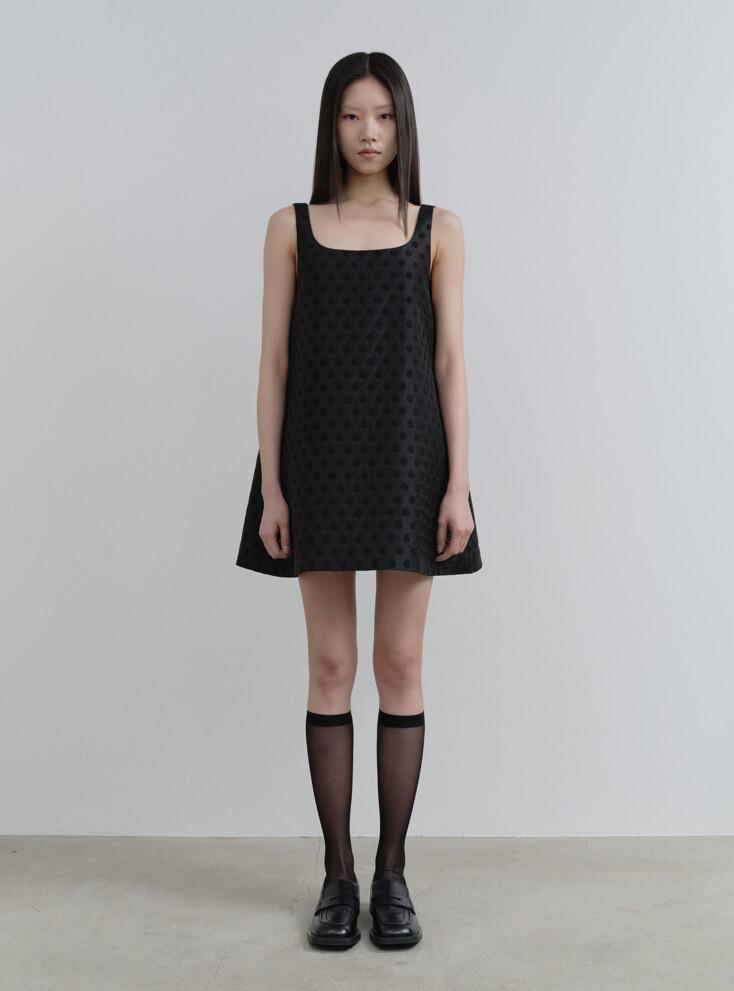 REVERSIBLE DOT DRESS (BLACK)