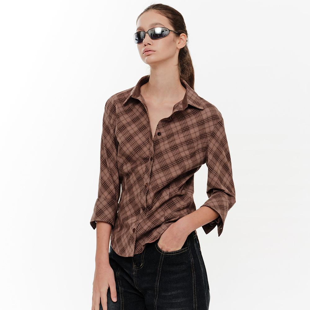 VITT PLAID SHIRT (BROWN)