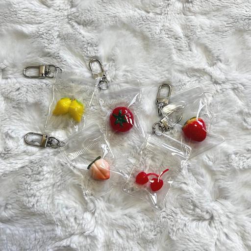 (부착고리증정)🍅토마토 복숭아 미니과일키링🍑