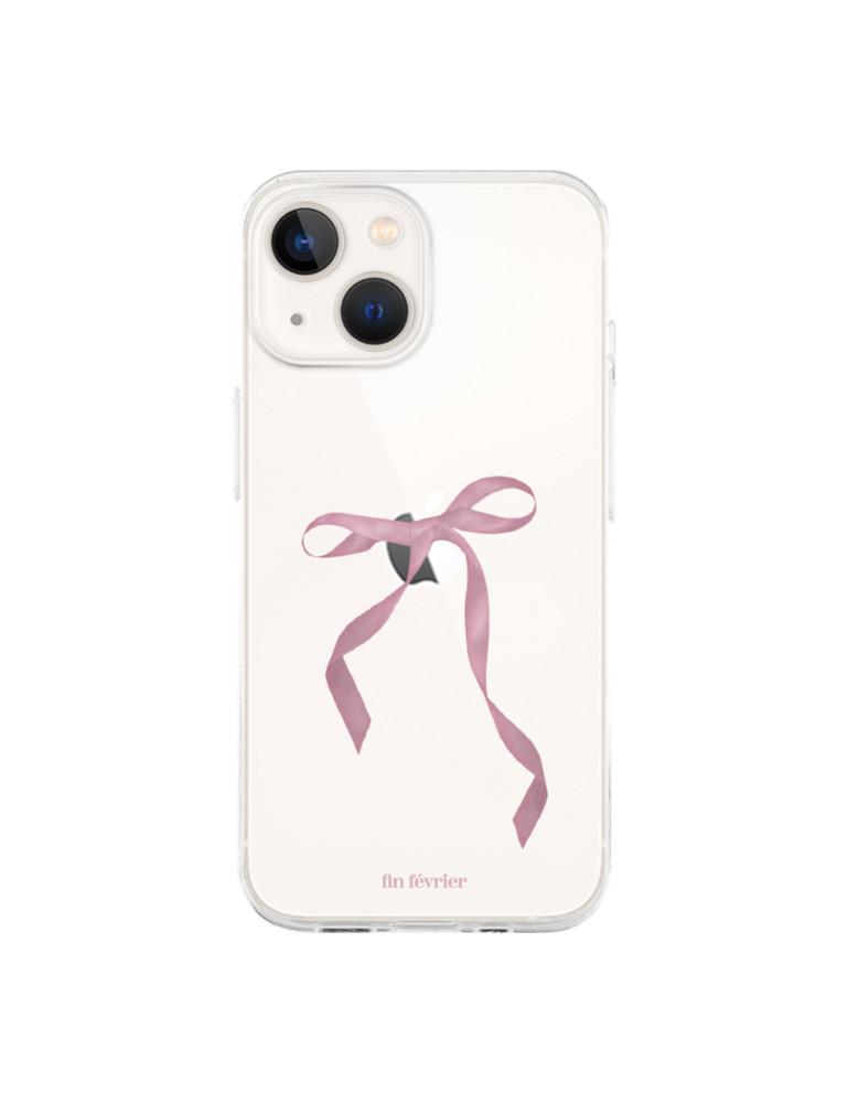 [made] 빈티지 핑크 리본 젤하드 아이폰 케이스