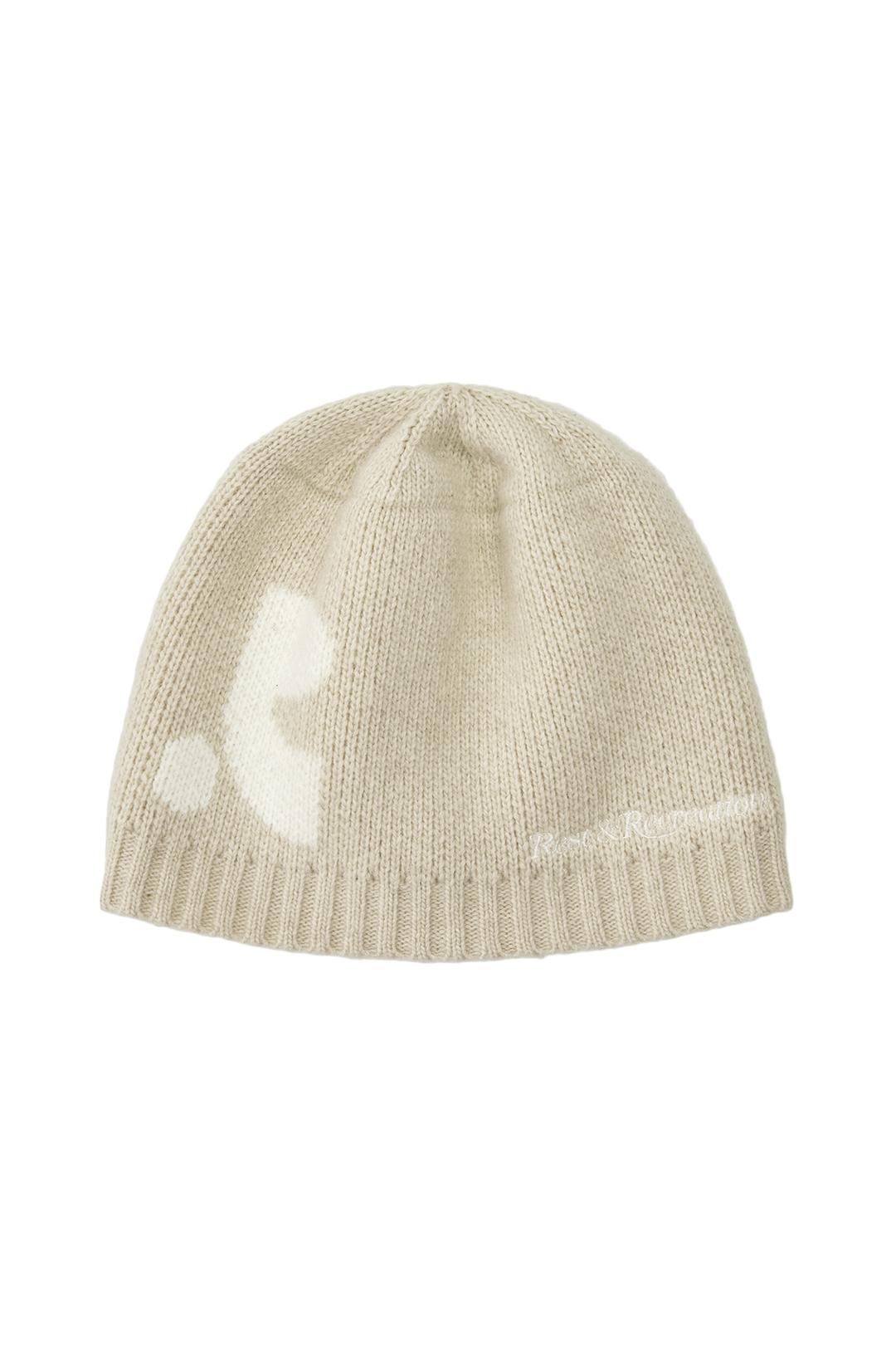 RR LOGO JACQUARD BEANIE - BEIGE