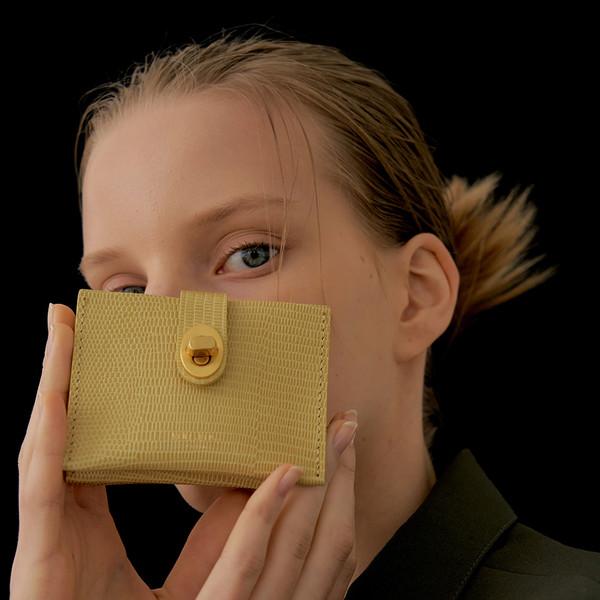 Roto wallet - Lizard yellow beige