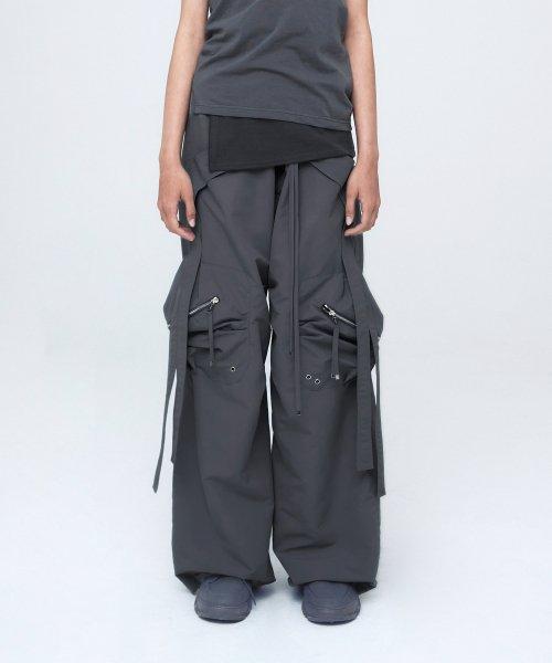 CONVEX TIE CARGO PANTS (UNISEX) CHARCOAL