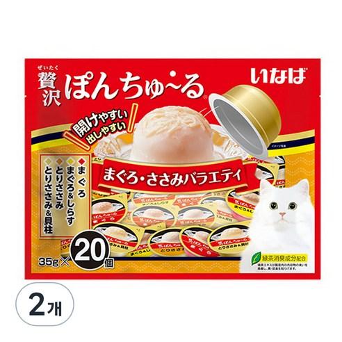 이나바 고양이 간식 챠오 츄르 제이타크 퐁츄르, 혼합맛(참치/닭가슴..., 700g, 2개 - 파우치 | 쿠팡