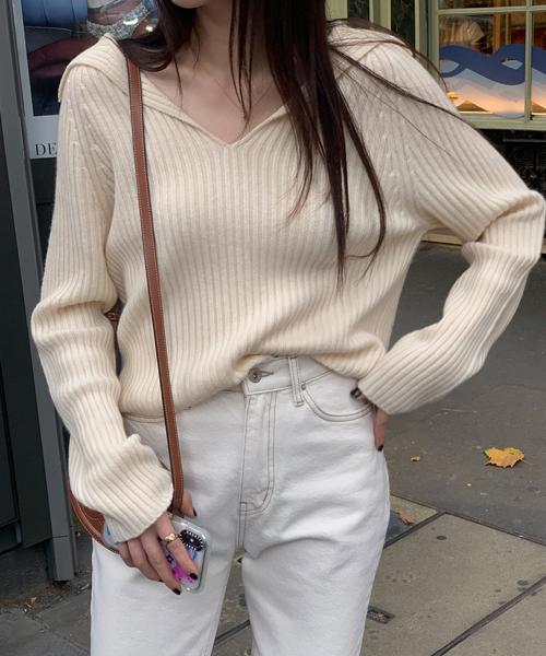 [LEBONE/홀가먼트] Toch knit (크림)(1차수량소진/예약주문/10-15일 소요)