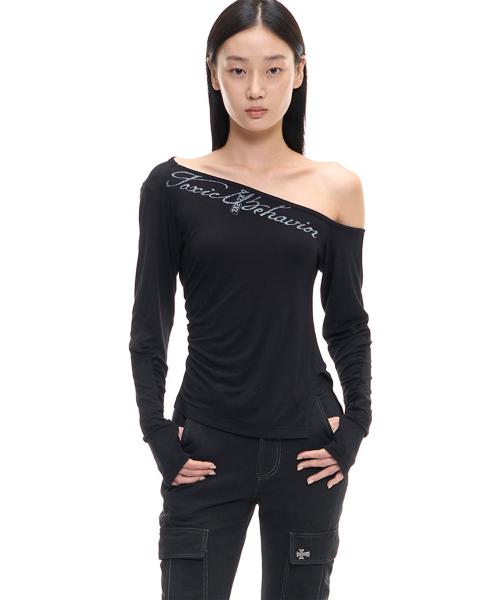 TOXIC BEHAVIOR OFF SHOULDER TOP (BLACK)