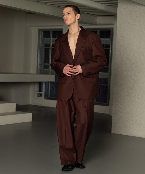 테일러 오버핏 와이드 셋업 수트 [브라운]