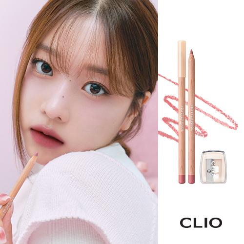 클리오 벨벳 립 펜슬 기획세트 (본품+샤프너 구성), 001 로지핑크, 1.45g, 1개