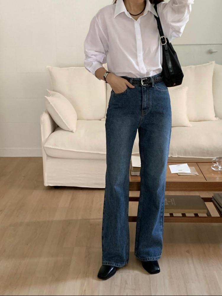 유어 진청 세미부츠컷 데님 (1 color)