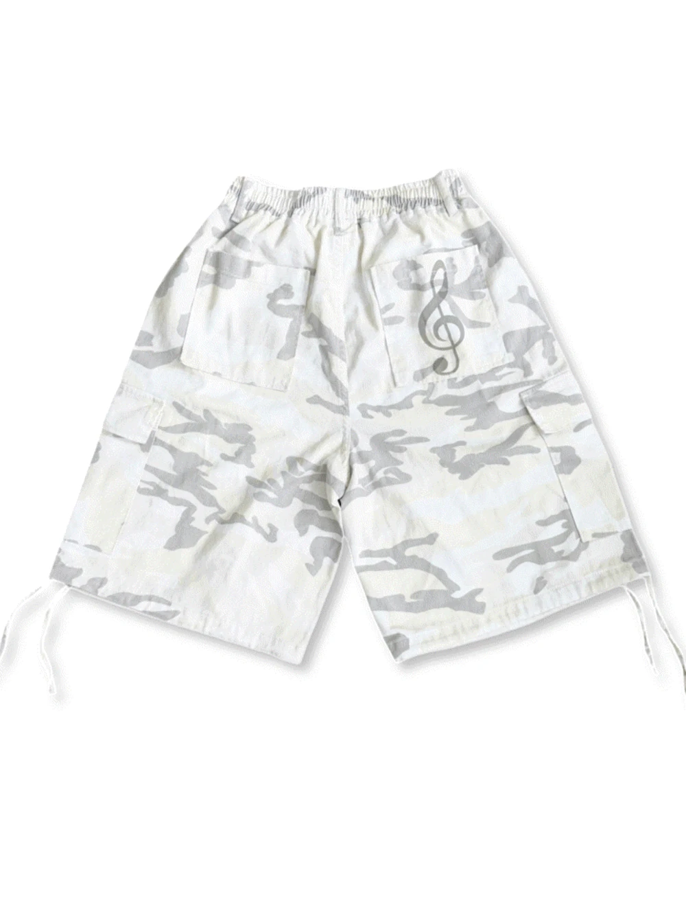 멜로디 화이트 카모 카고 버뮤다 팬츠