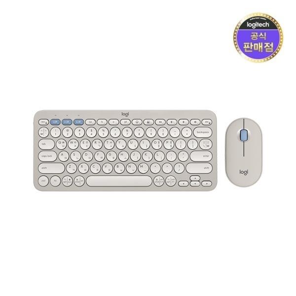 [로지텍] 무선, 블루투스 미니 키보드 세트, Pebble 2 Combo [패블2 콤보] [로지텍코리아정품] [샌드그레이] : 컴퓨존