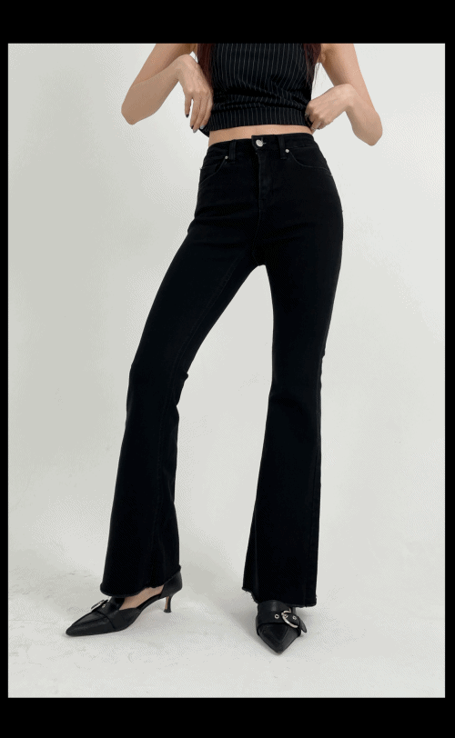 체리퀴리 lace layered roll up denim - indigo - 위시버킷