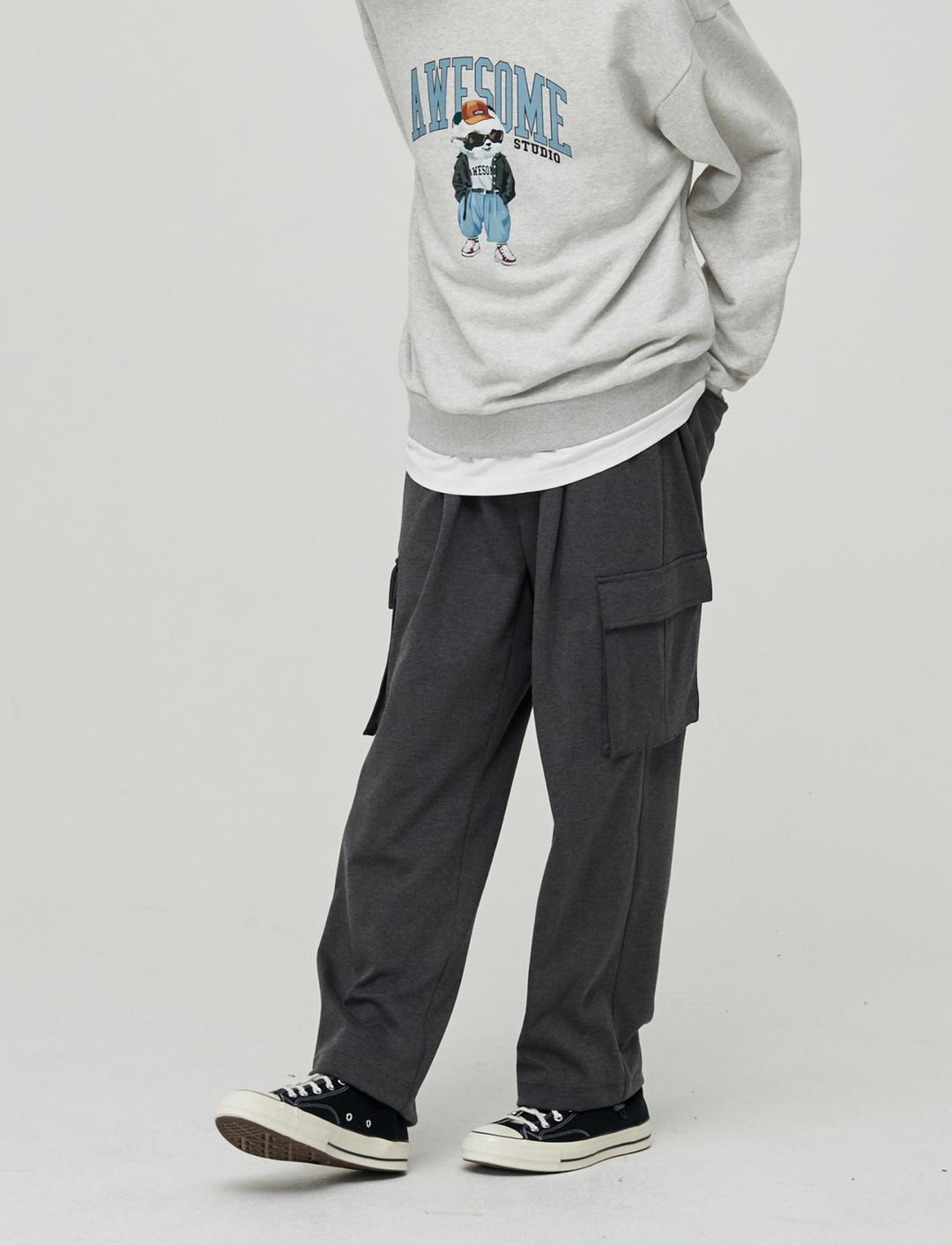 폰테 카고 와이드 조거 팬츠 차콜
