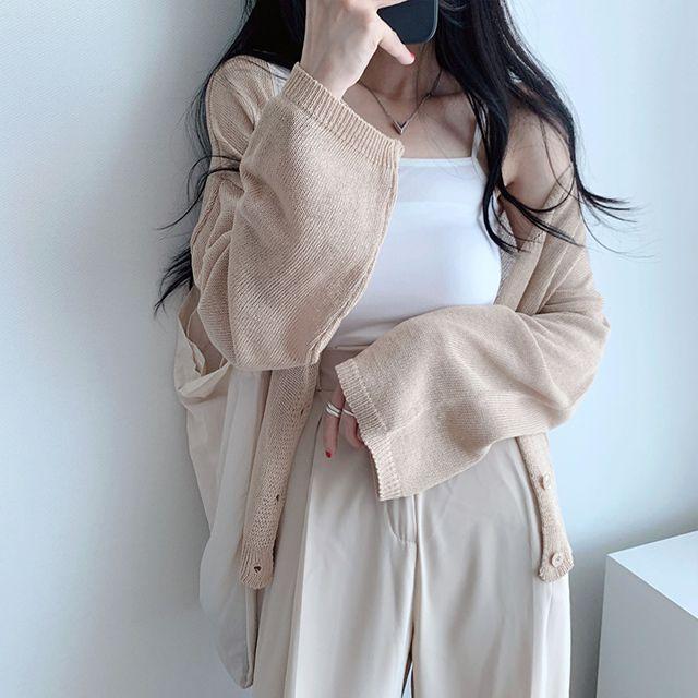 [44~100] 극여리핏 린넨 썸머 루즈핏 가디건_쏠트베이비