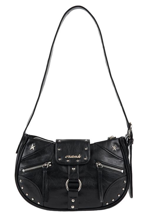 STUD SHOULDER BAG_BK