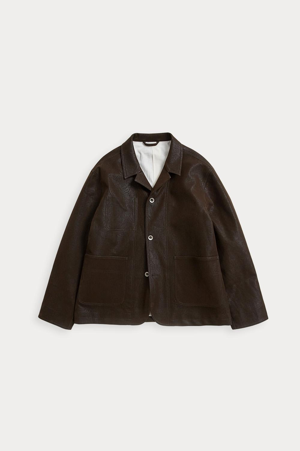 앤티크 프렌치 레더 자켓_Subtle Brown
