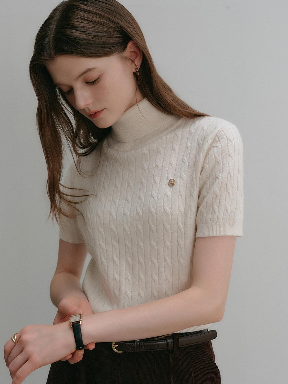룩캐스트 리사 캐시미어 하프 탑 / LISA CASHMERE HALF TOP_4colors