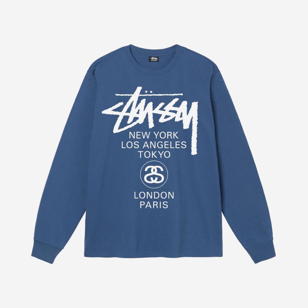 Stussy World Tour LS T-Shirt Midnight