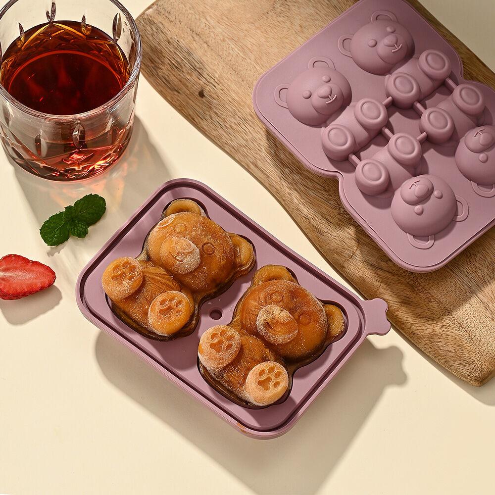 입체 곰돌이 실리콘 아이스몰드 얼음틀 2구