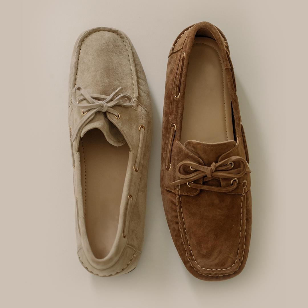 [단독][리얼레더][3차리오더]양가죽 모카신 스웨이드 로퍼 WBFL41530
