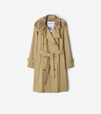 미드 렝스 체크 칼라 캐슬포드 트렌치코트 (햄퍼) - 여성, 면 | 공식 Burberry®