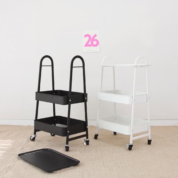 철제 이동식 3단 트레이 트롤리 (이동식 수납선반)