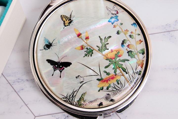 초충도 자개손거울 자개거울 원형손거울