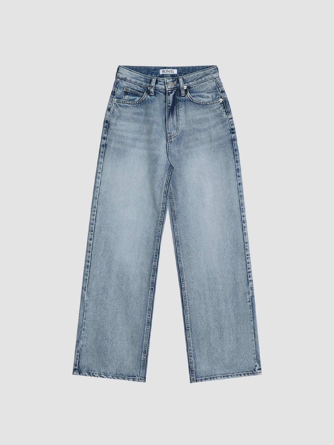 모닉 워싱 일자 데님